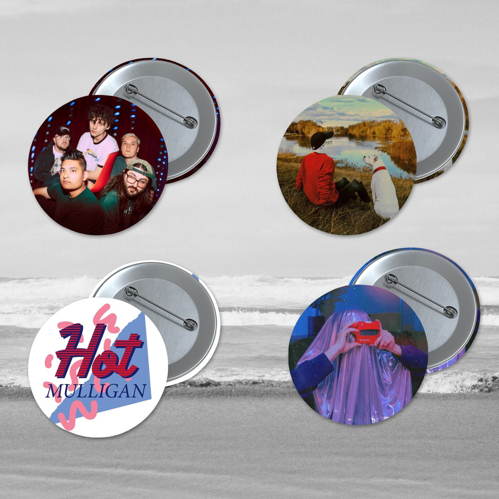 Hot Mulligan 1.5 inch Music Pin Back Button 4 Pack Set Rock Punk Fun Buttons
